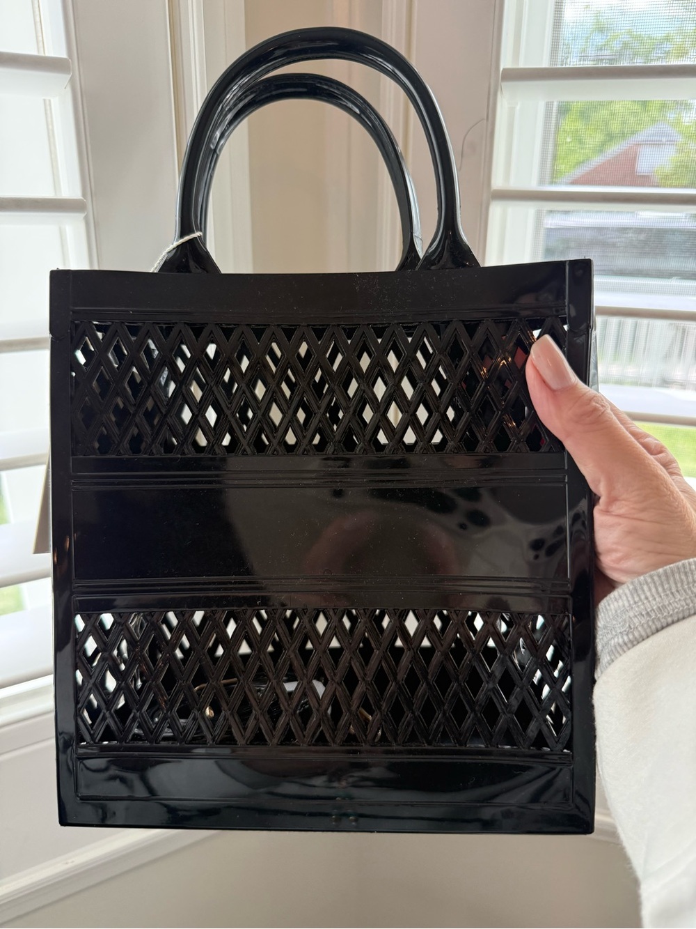 Black jelly Lattice Tote Bag